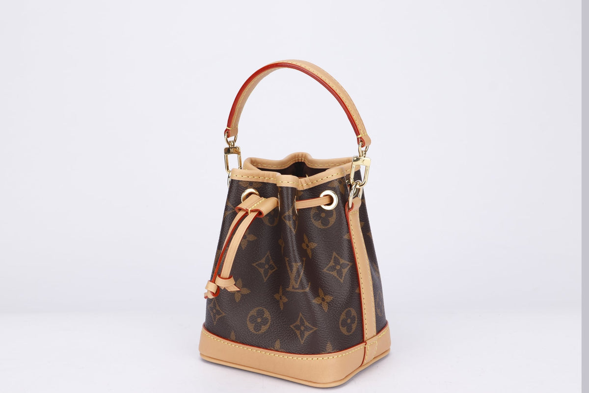Louis Vuitton Nano Noé (M81266) Monogram, with Strap & Handle, with Dust Cover & Box