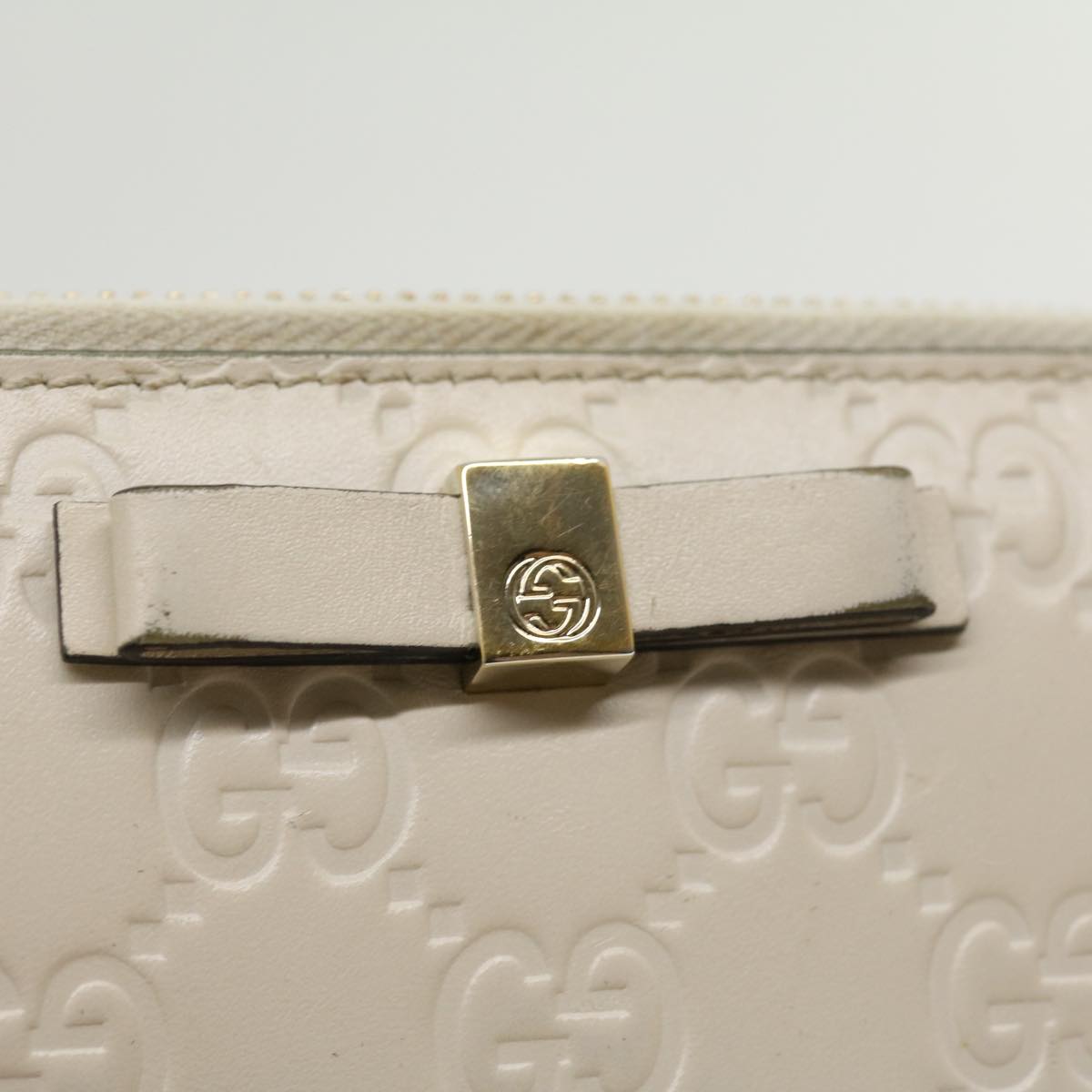 GUCCI GG Canvas ssima Long Wallet White  30393