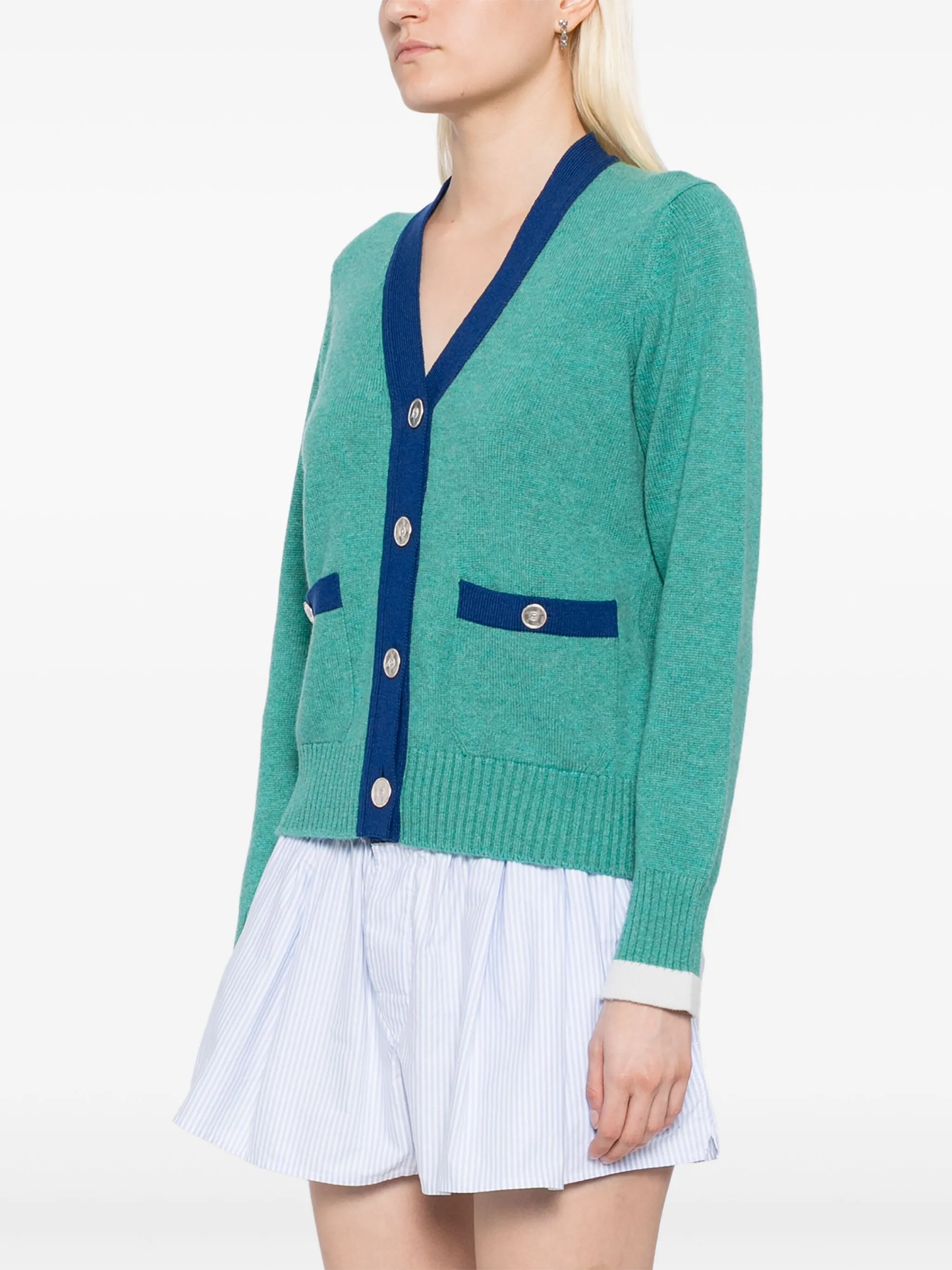 Turquoise Cashmere Cardigan