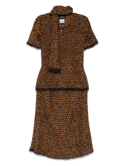 Knit Top, Skirt & Scarf Set