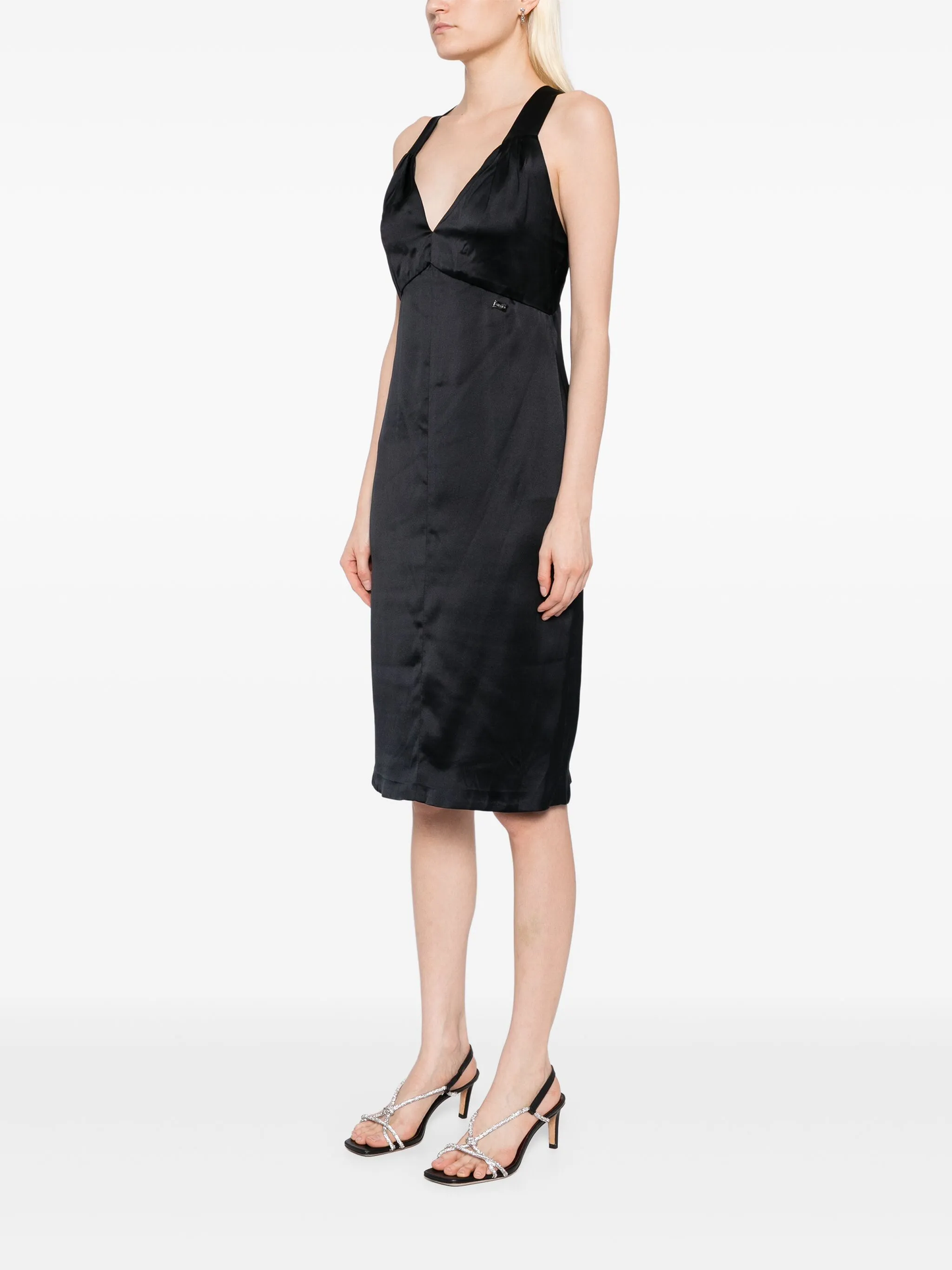 Black Silk Midi Dress