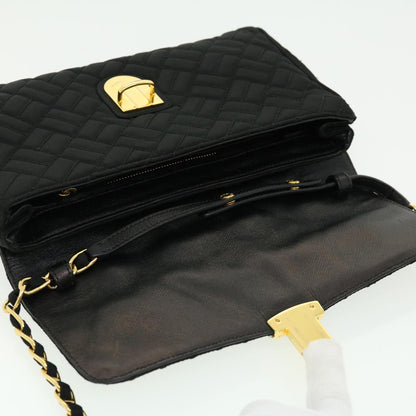 Prada Chain Shoulder Bag Nylon Black Gold  30469A