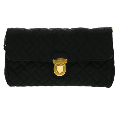 Prada Chain Shoulder Bag Nylon Black Gold  30469A