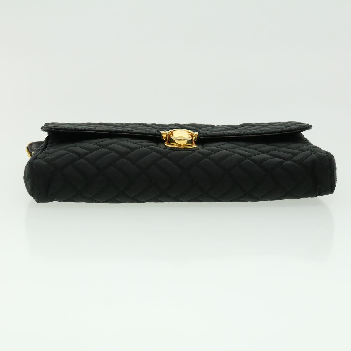 Prada Chain Shoulder Bag Nylon Black Gold  30469A