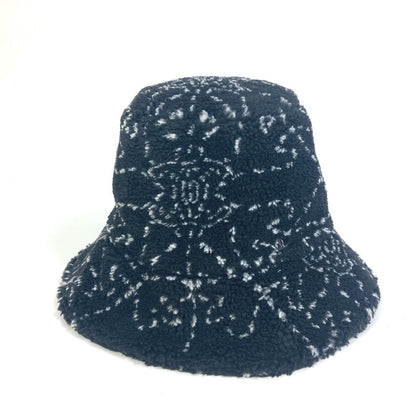 CHANEL hat Fur / Polyester / Cotton black hat COCO Mark CC Women S Used