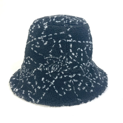 CHANEL hat Fur / Polyester / Cotton black hat COCO Mark CC Women S Used