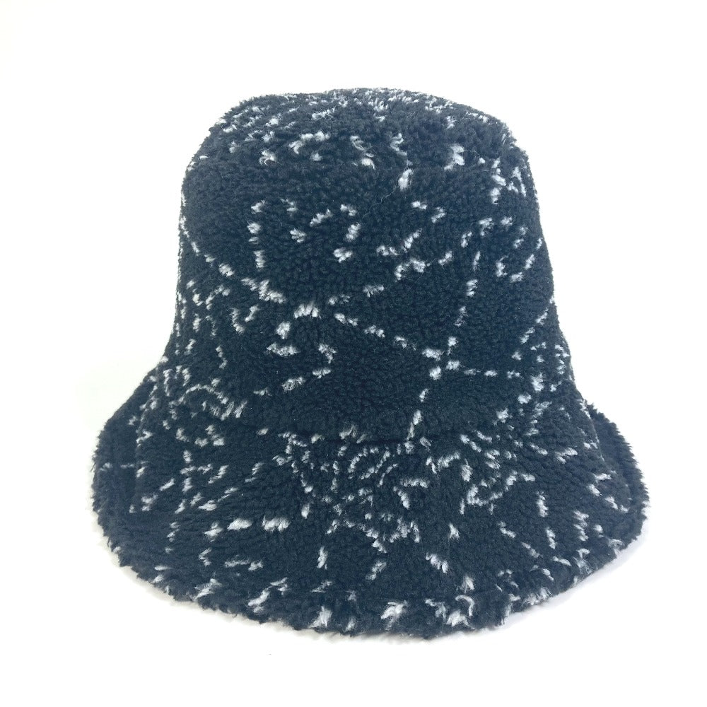 CHANEL hat Fur / Polyester / Cotton black hat COCO Mark CC Women S Used
