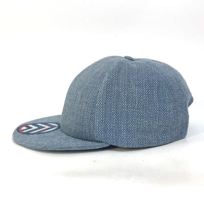 CHANEL cap cotton blue Airline 16Stainless Steel denim beads Women Used