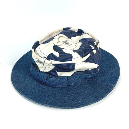 CHANEL hat canvas blue Ribbon Ribon Camellia logo denim Women 57 Used