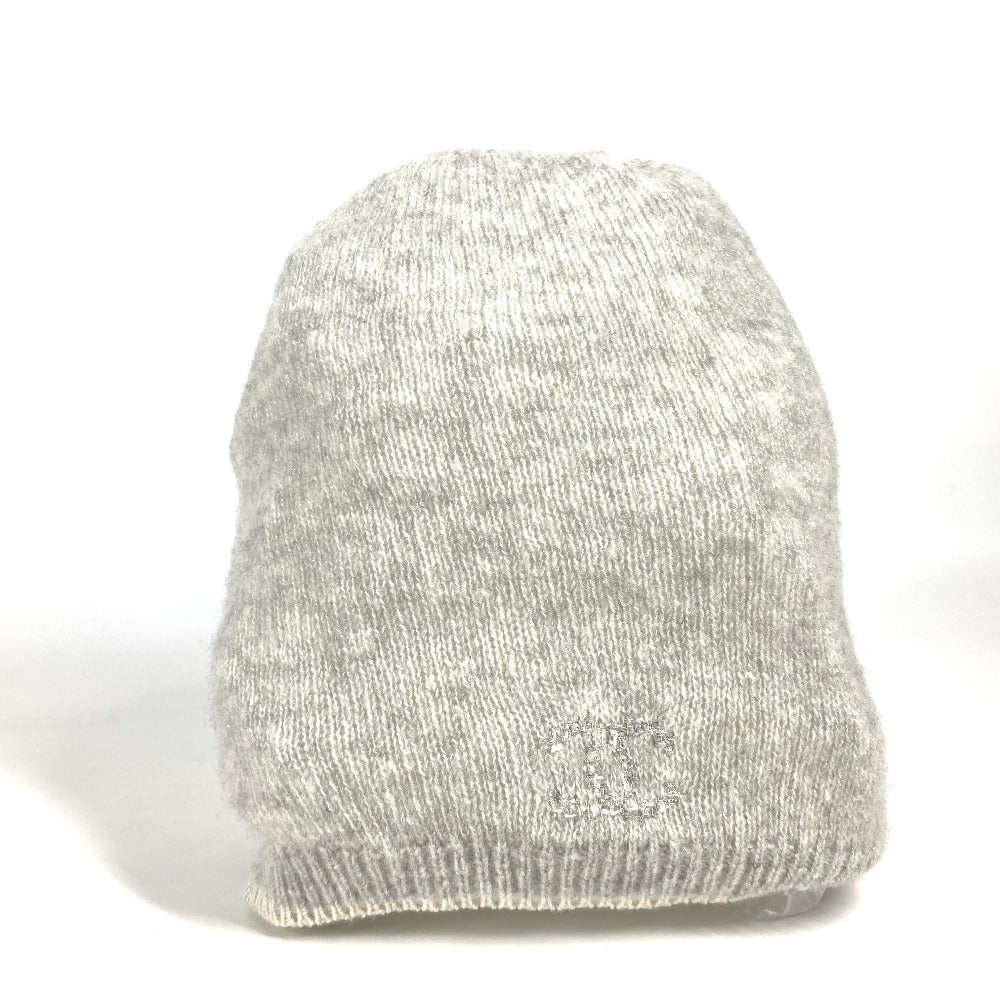 CHANEL Knit hat Cashmere, Silk gray 17B CC COCO Mark