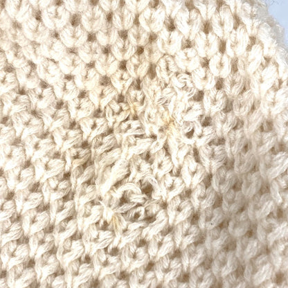CHANEL Knit hat cashmere white 15B CC COCO Mark