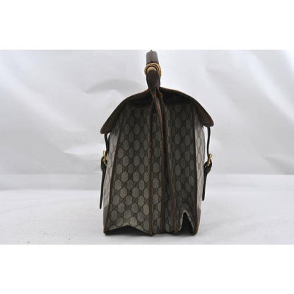 Gucci Tote W Guccissima Print Sherry Line XL Overnight Satchel Wide Stripe Brown G Logo