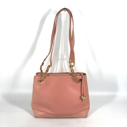 CHANEL Tote Bag leather pink Shoulder Bag CC COCO Mark Women Used