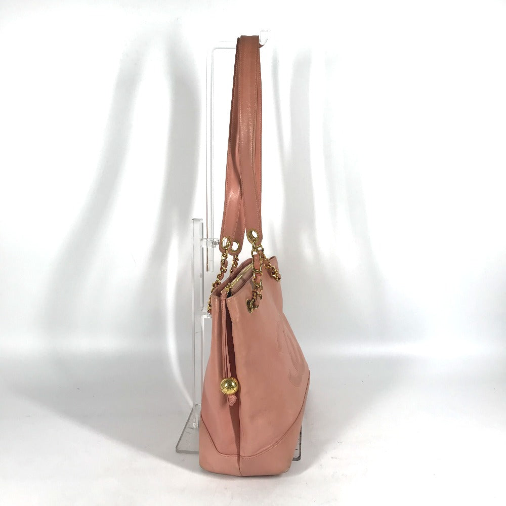 CHANEL Tote Bag leather pink Shoulder Bag CC COCO Mark Women Used
