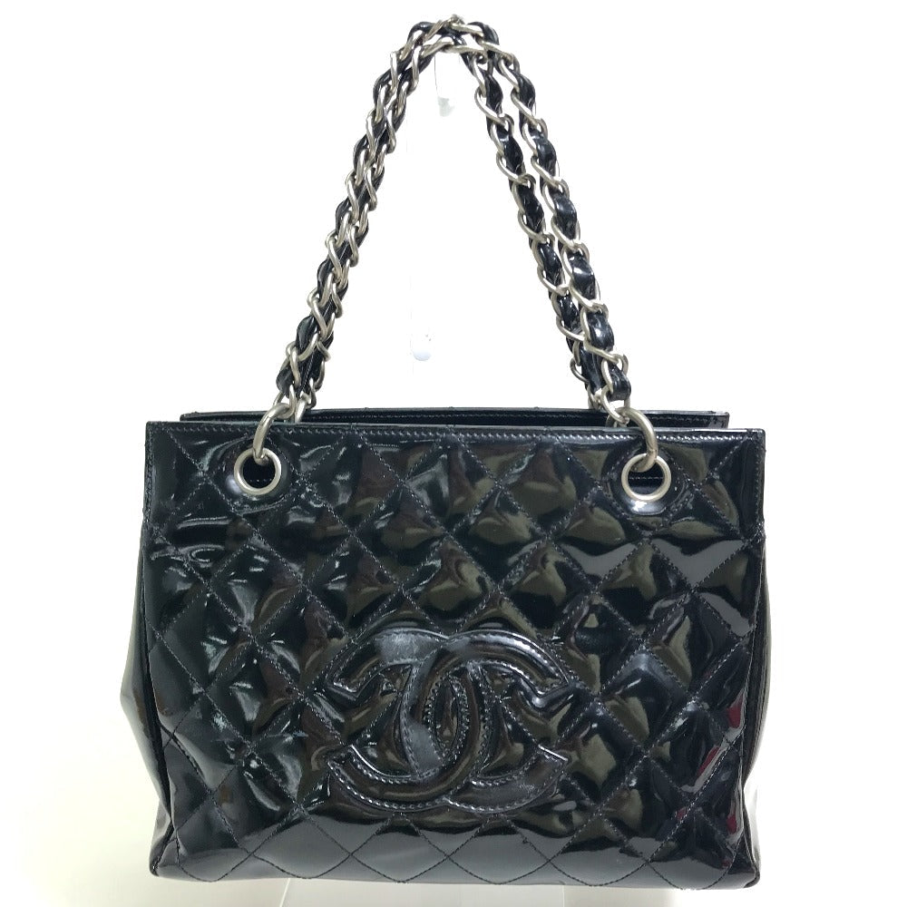 CHANEL Handbag enamel black Tote Bag CC COCO Mark Women Used