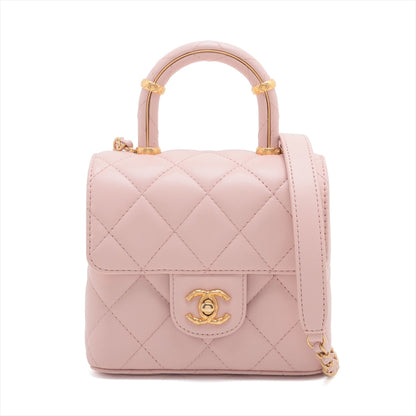 Chanel Matrasse  Chain Shoulder Bag Pink Gold Gold  IC Chip