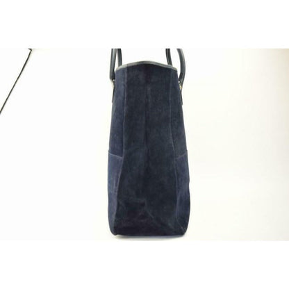 Gucci Xl Satchel Slate Blue Suede And Leather Tote