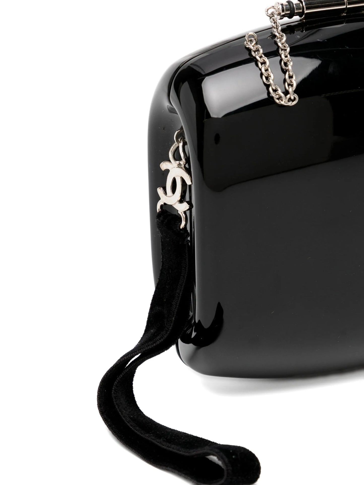Jewel Black Resin Minaudière Clutch