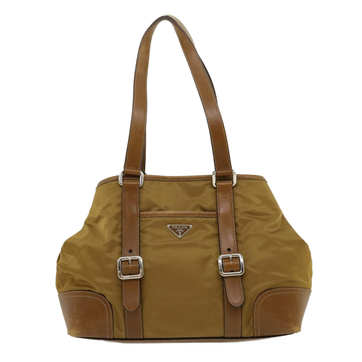 Prada Shoulder Bag Nylon Khaki  30980