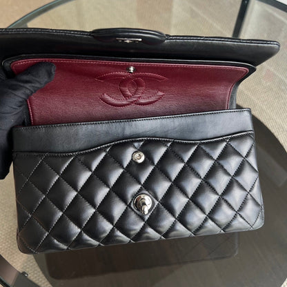 *Full Set, Receipt* Medium Quilted Lambskin Black Silver Hardware Series 19