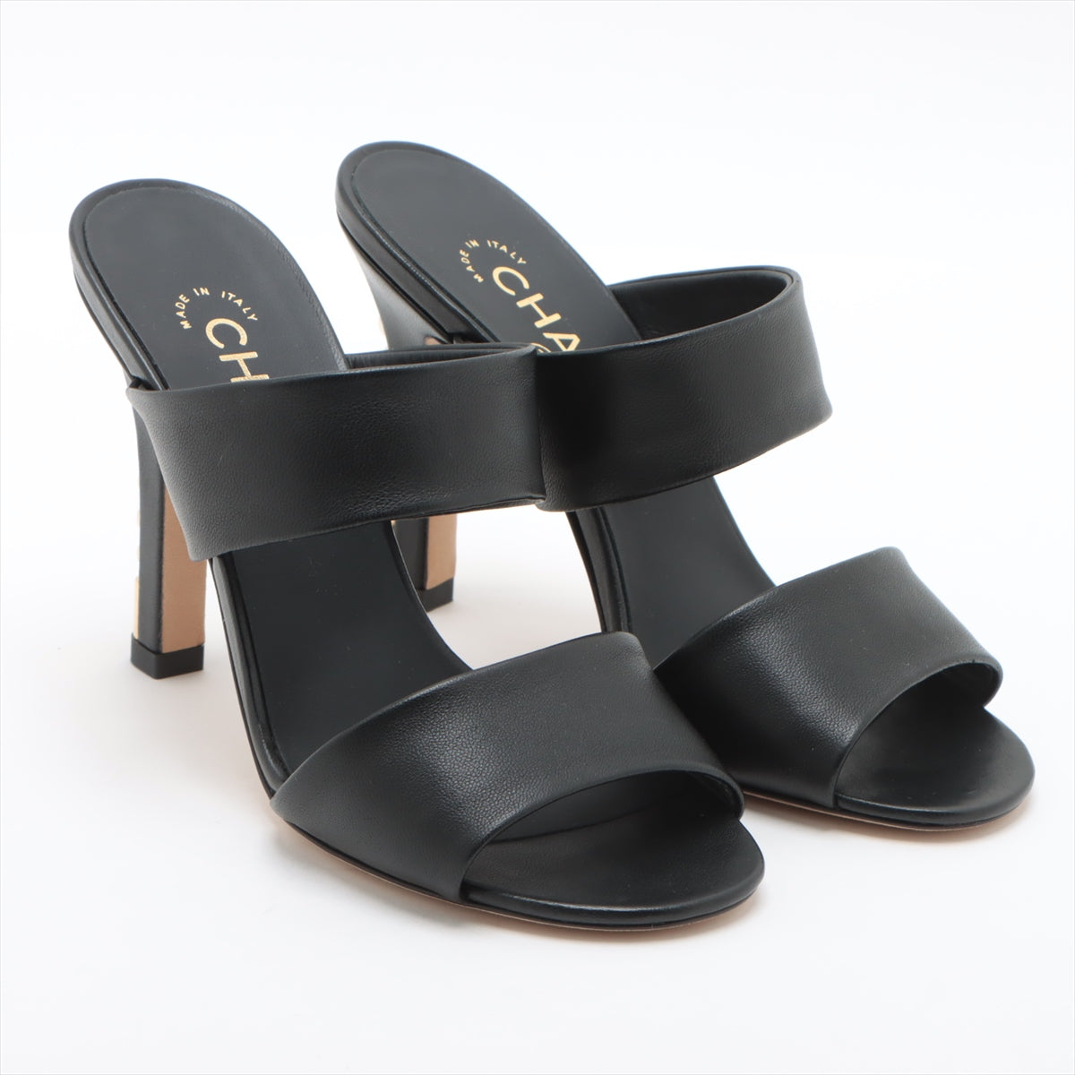 Chanel Coco Leather Sandal 36C  Black G32755  Pearl