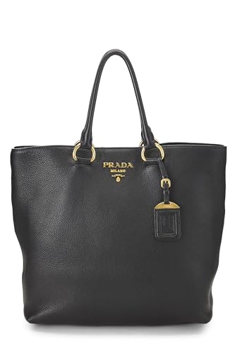 Prada,  Black Vitello Daino Phenix Tote, Black