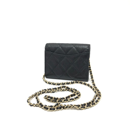 CHANEL Shoulder Bag AP0238 Caviar skin black COCO Mark Matrasse