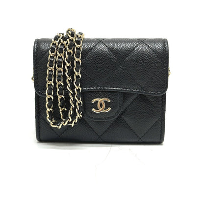 CHANEL Coin case AP0238 Caviar skin black COCO Mark Matelasse CC