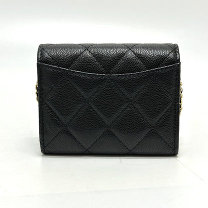 CHANEL Coin case AP0238 Caviar skin black COCO Mark Matelasse CC
