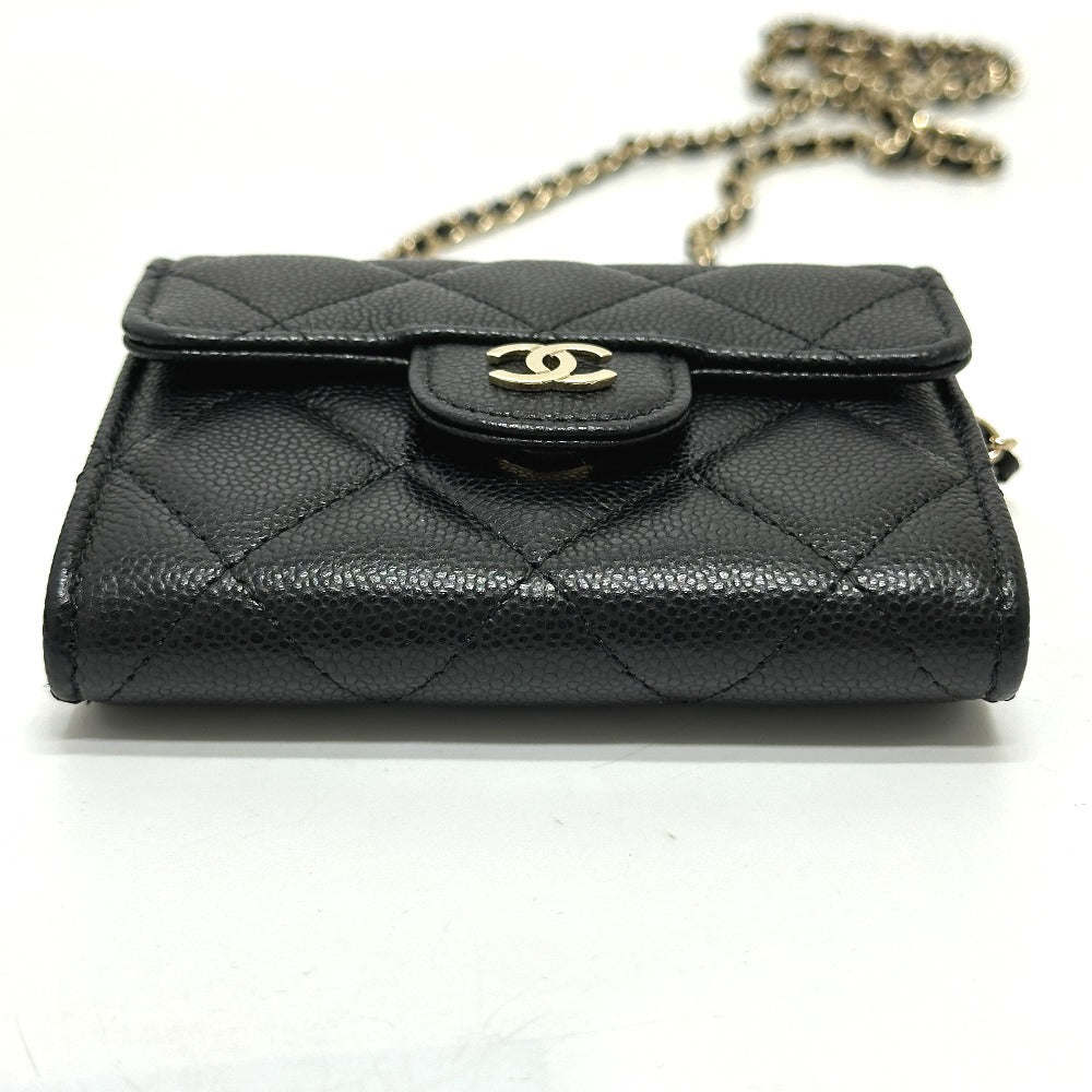 CHANEL Coin case AP0238 Caviar skin black COCO Mark Matelasse CC