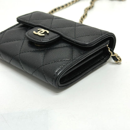 CHANEL Coin case AP0238 Caviar skin black COCO Mark Matelasse CC