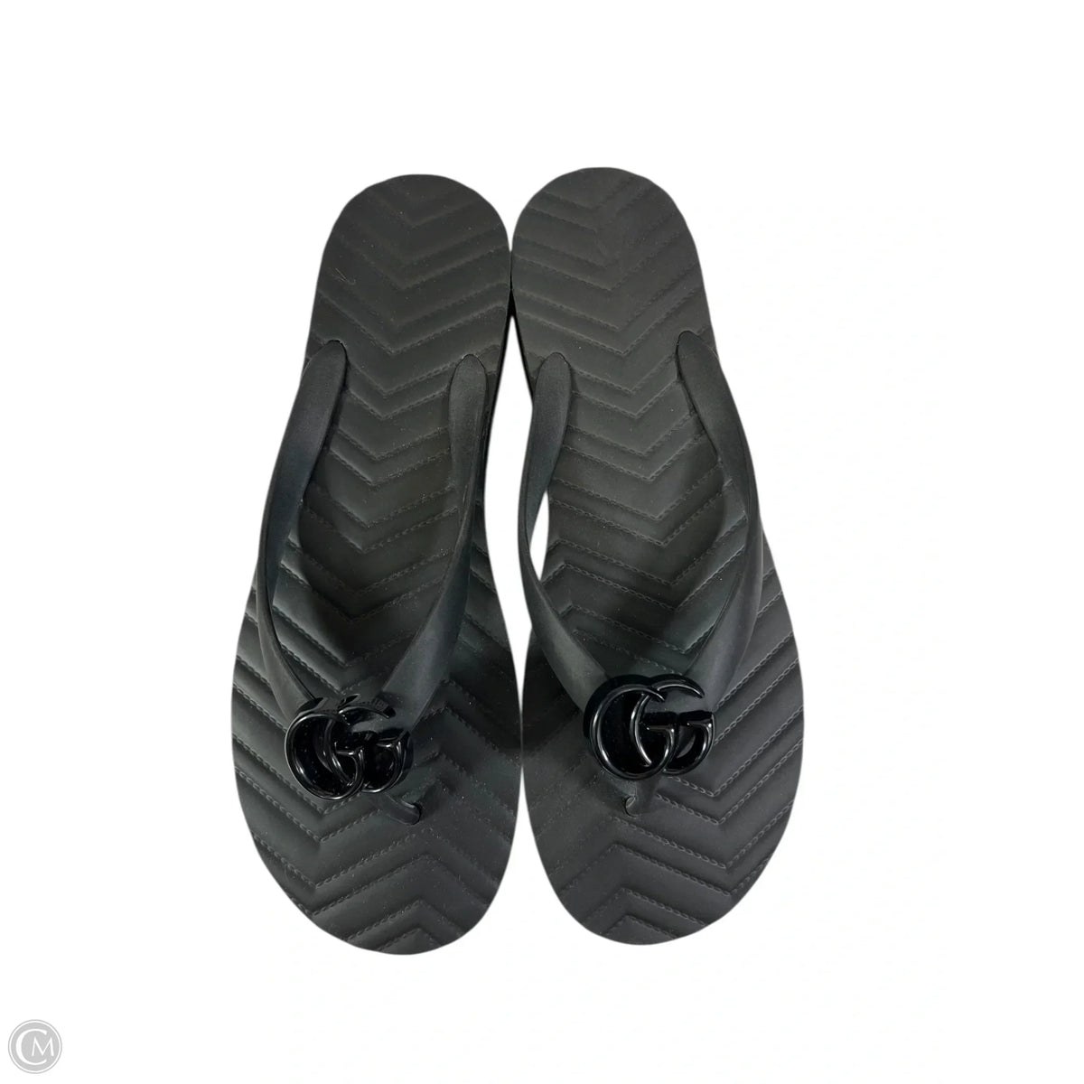 Sandals Flip Flops By Gucci In Black, Size: 11