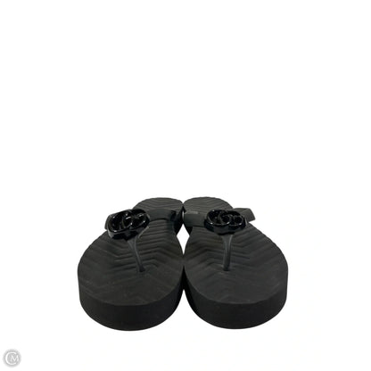 Sandals Flip Flops By Gucci In Black, Size: 11