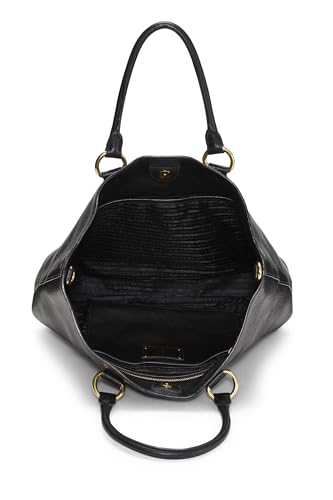 Prada,  Black Vitello Daino Phenix Shopping Tote, Black
