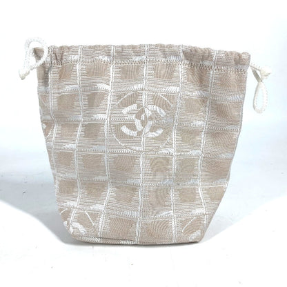 CHANEL Pouch Nylon beige New travel line Drawstring pouch