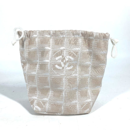CHANEL Pouch Nylon beige New travel line Drawstring pouch
