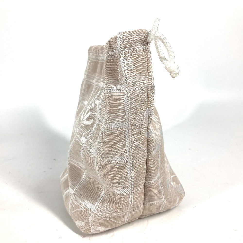 CHANEL Pouch Nylon beige New travel line Drawstring pouch