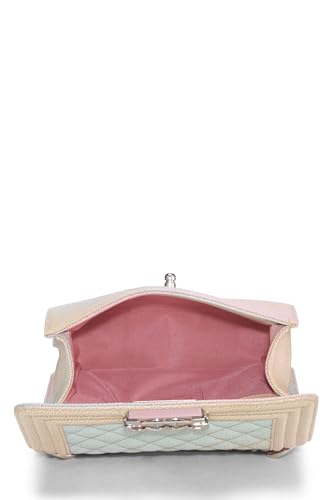 Chanel,  Rainbow Quilted Caviar Boy Bag Small, Pink