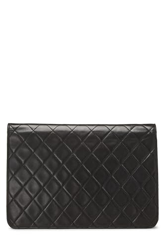 Chanel,  Black Quilted Lambskin Ex Flap Medium, Black