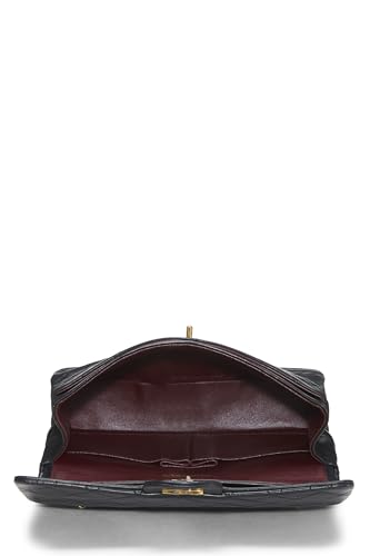 Chanel,  Black Quilted Lambskin Classic Double Flap Medium, Black