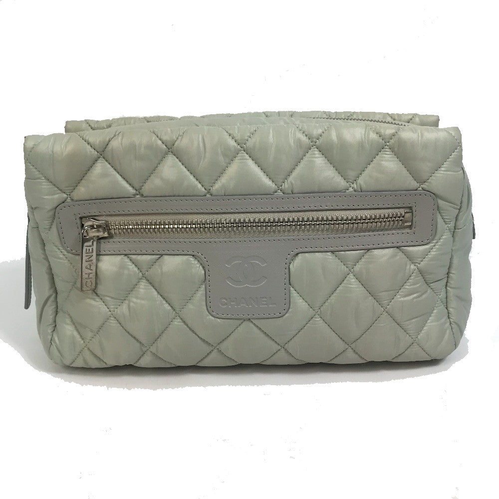 CHANEL Pouch A48615 Nylon Green type Cococoon Bag accessory Women Used