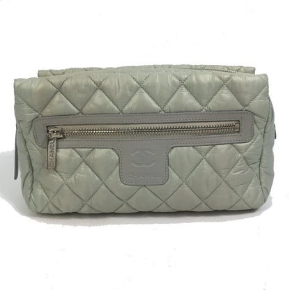 CHANEL Pouch A48615 Nylon Green type Cococoon Bag accessory Women Used