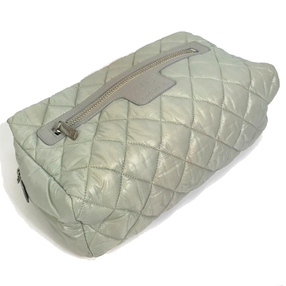 CHANEL Pouch A48615 Nylon Green type Cococoon Bag accessory Women Used