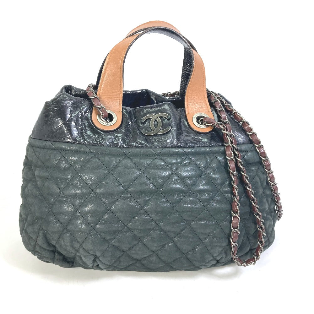 CHANEL Shoulder Bag Sparkle Leather black CC COCO Mark Shoulder Bag In the mix Women Used
