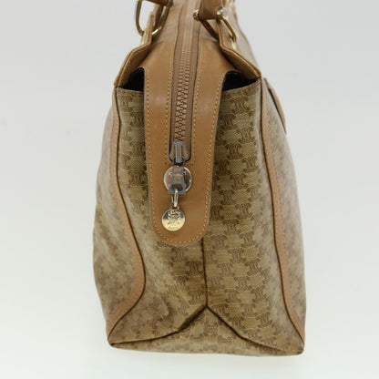 Celine Macadam Canvas Hand Bag PVC Leather Beige  31582