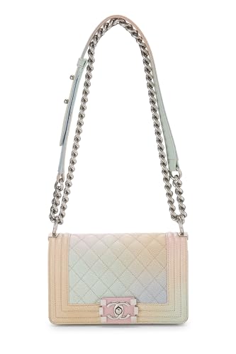 Chanel,  Rainbow Quilted Caviar Boy Bag Small, Multi