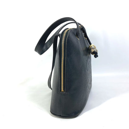 CHANEL Shoulder Bag Caviar skin black Shoulder CC COCO Mark Cocoball