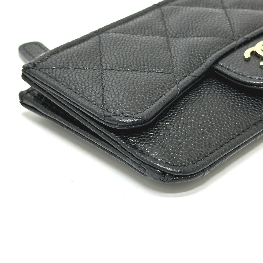 CHANEL Coin case AP2570 Caviar skin black Fragment case COCO Mark Matelasse Classic