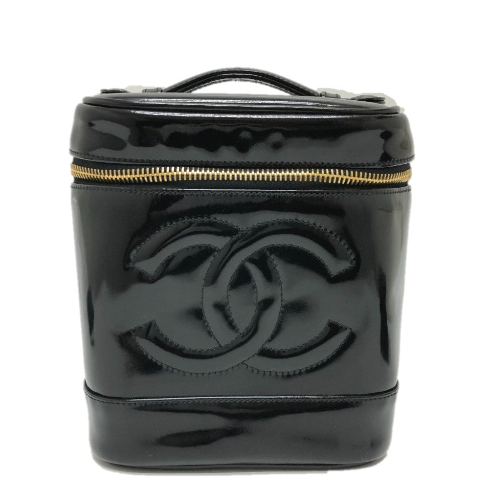 CHANEL Handbag A01998 enamel black CCCOCO Mark Cosmetics Pouch Women Used