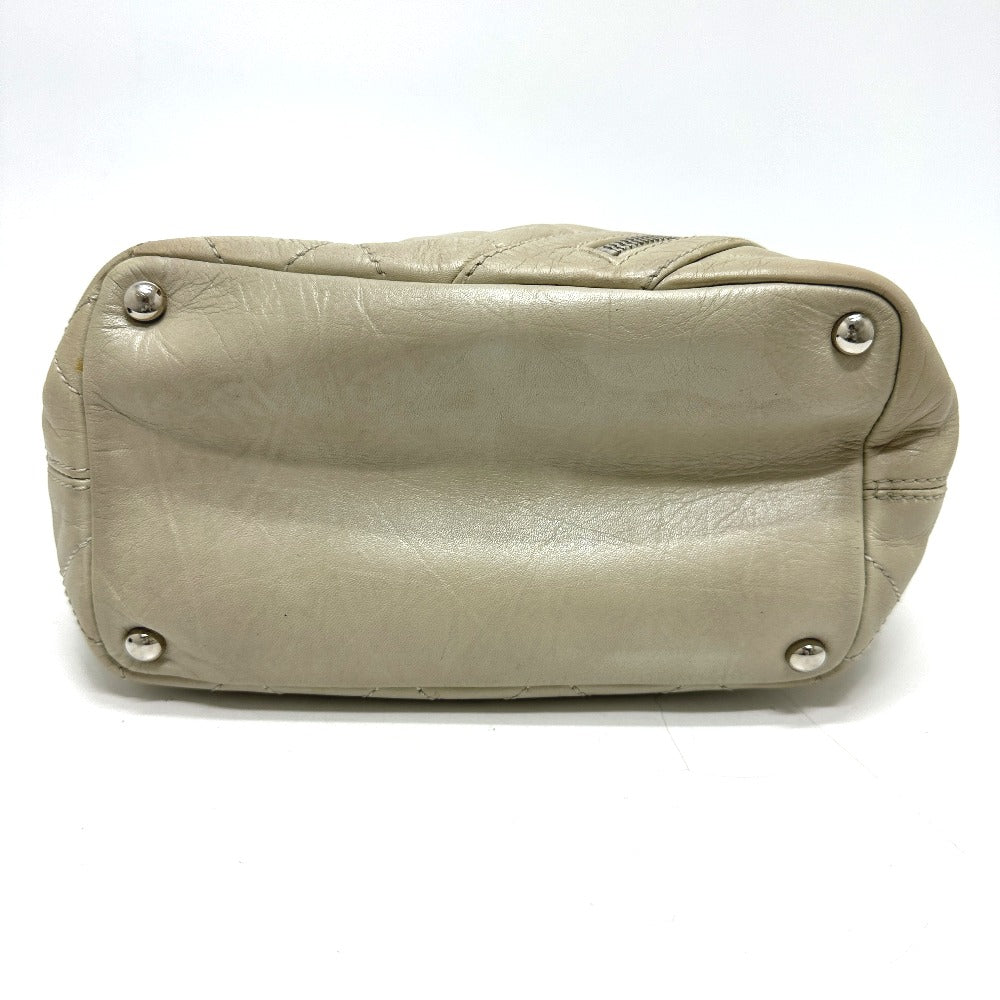 CHANEL Shoulder Bag A34317 leather white Cambon Line Cotton Club CC COCO Mark
